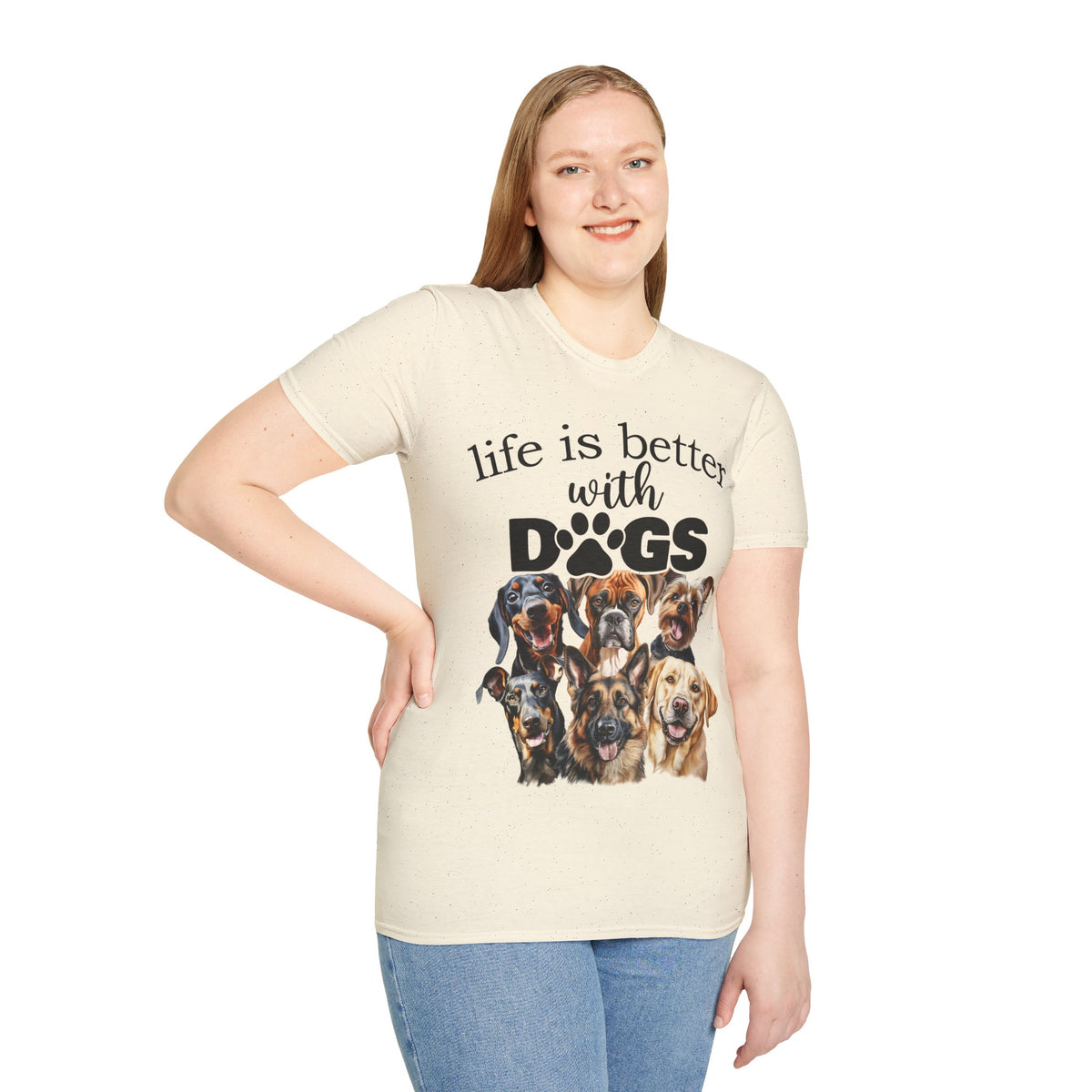 Life Is Better With Dogs T-Shirt | Dog Mom Shirt | Dog Dad Gift | Funny Pet Lover Tee | Canine Lover Shirt