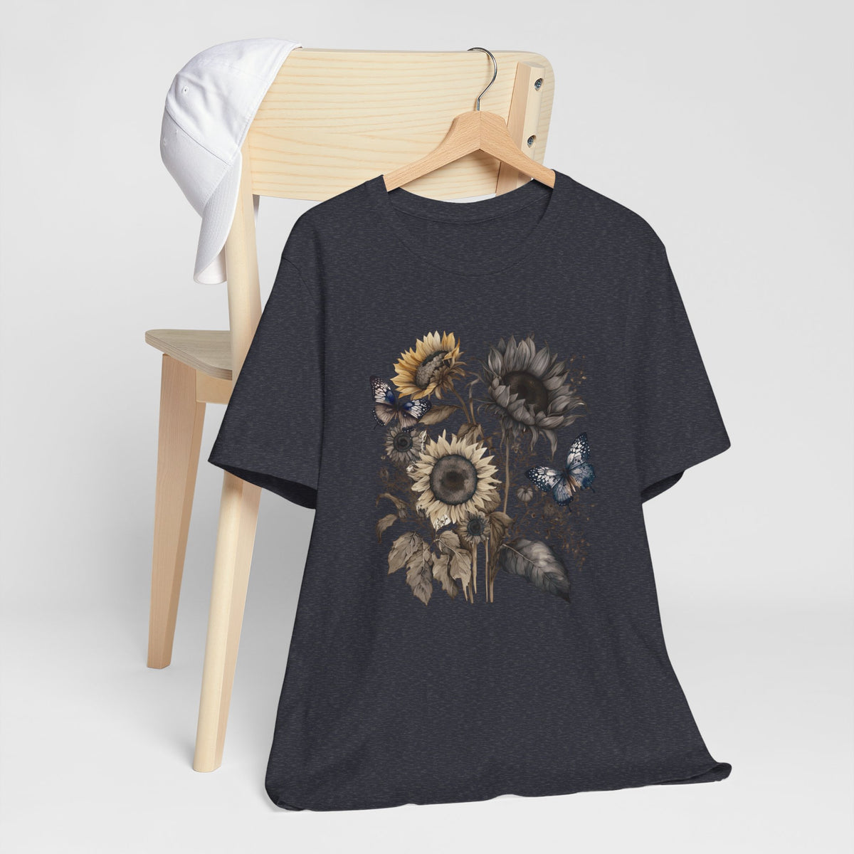 Watercolor Sunflower Butterfly Shirt | Floral Botanical T-Shirt for Women | Nature Lover Garden Tee