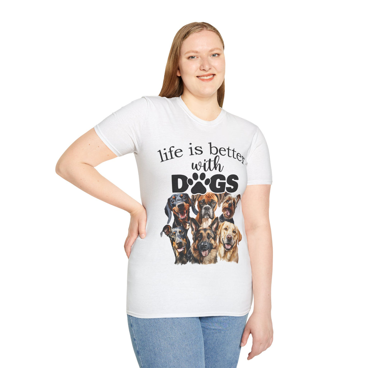 Life Is Better With Dogs T-Shirt | Dog Mom Shirt | Dog Dad Gift | Funny Pet Lover Tee | Canine Lover Shirt