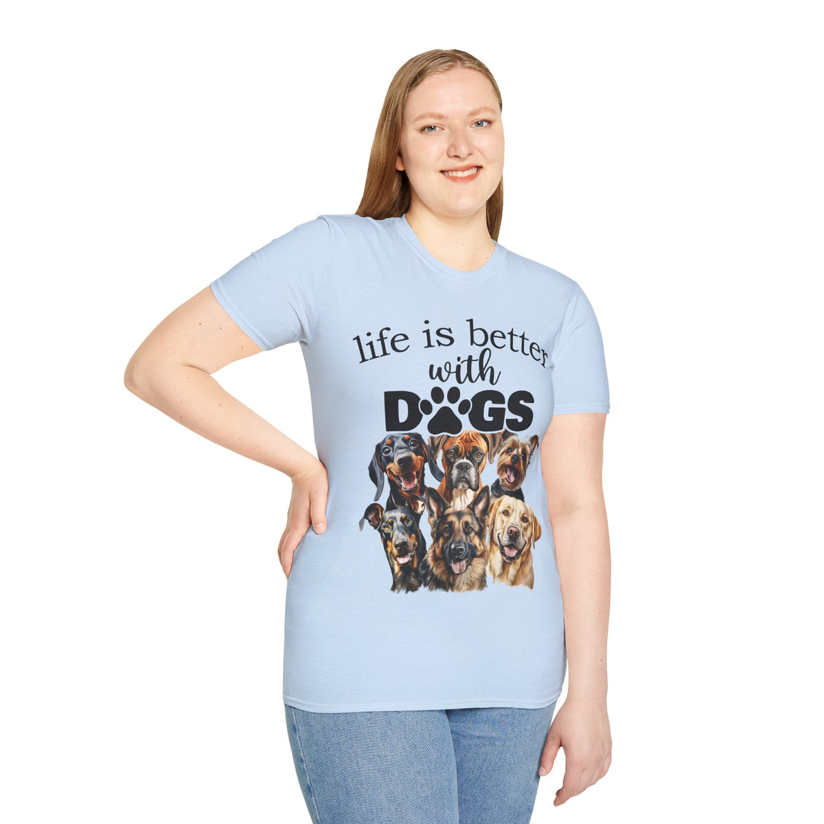 Life Is Better With Dogs T-Shirt | Dog Mom Shirt | Dog Dad Gift | Funny Pet Lover Tee | Canine Lover Shirt