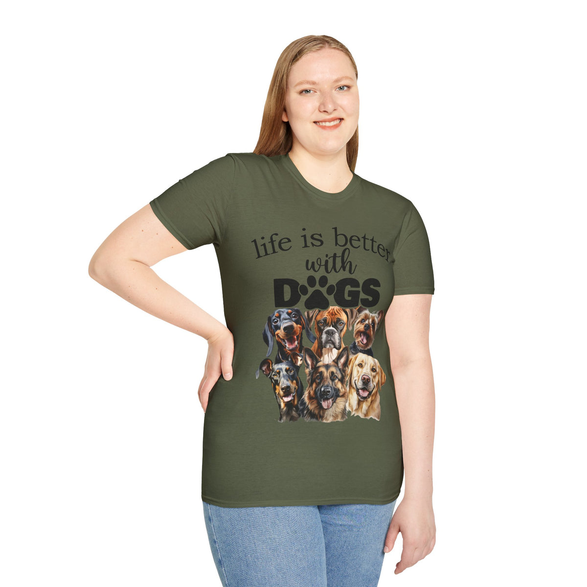 Life Is Better With Dogs T-Shirt | Dog Mom Shirt | Dog Dad Gift | Funny Pet Lover Tee | Canine Lover Shirt
