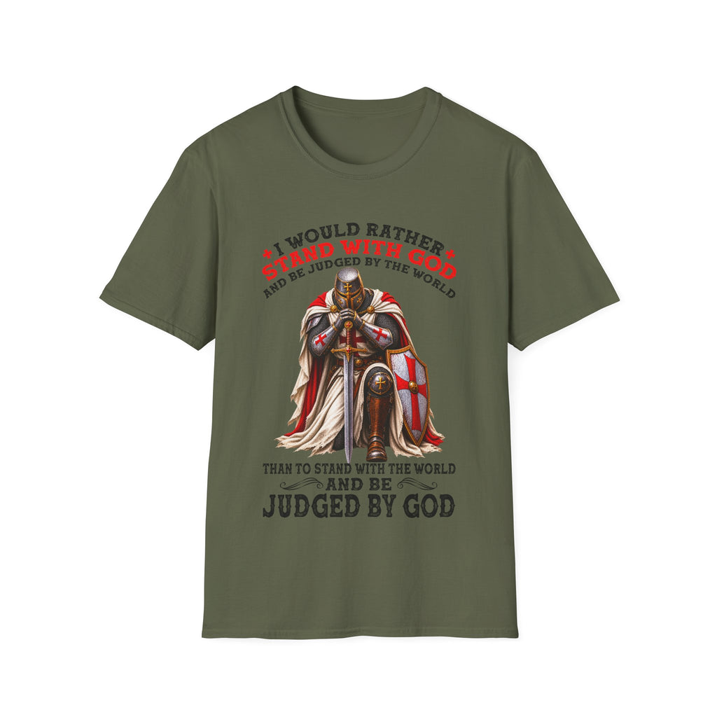 Christian T-Shirt I Would Rather Stand With God Faith Over Fear Religious Faith Shirt Christian Gift God First Apparel