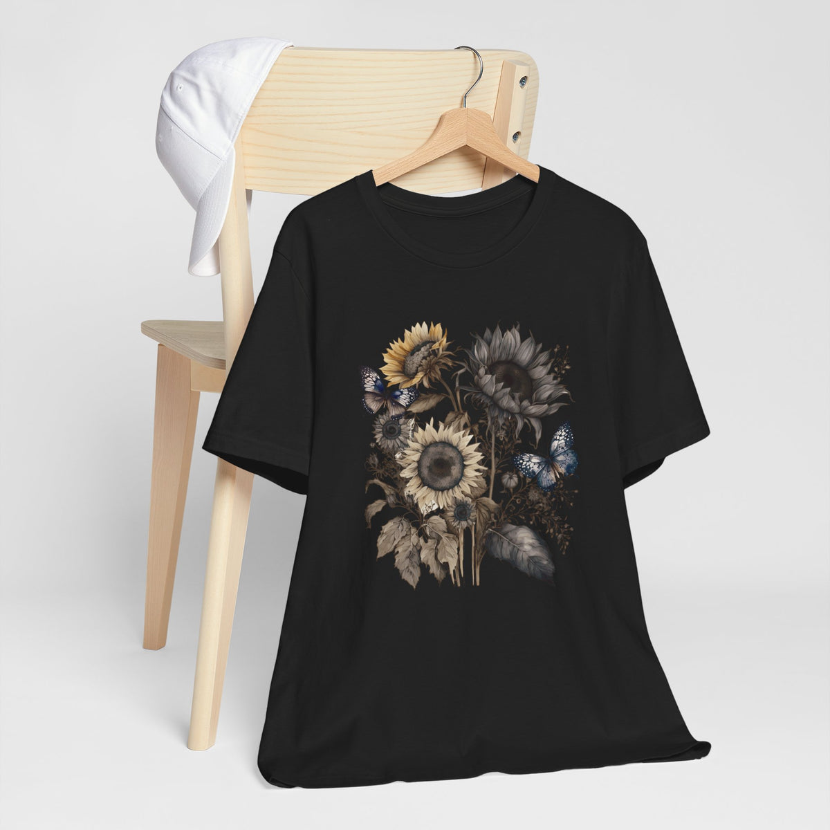 Watercolor Sunflower Butterfly Shirt | Floral Botanical T-Shirt for Women | Nature Lover Garden Tee