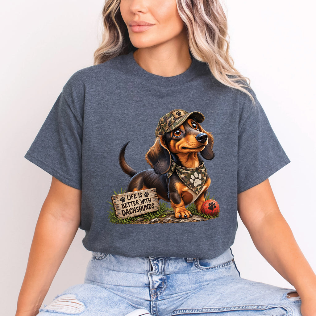 Dachshund Shirt, Life Is Better With Dachshunds Tee, Wiener Dog Lover Gift, Doxie Mom Shirt, Sausage Dog T Shirt, Dog Lover Gift