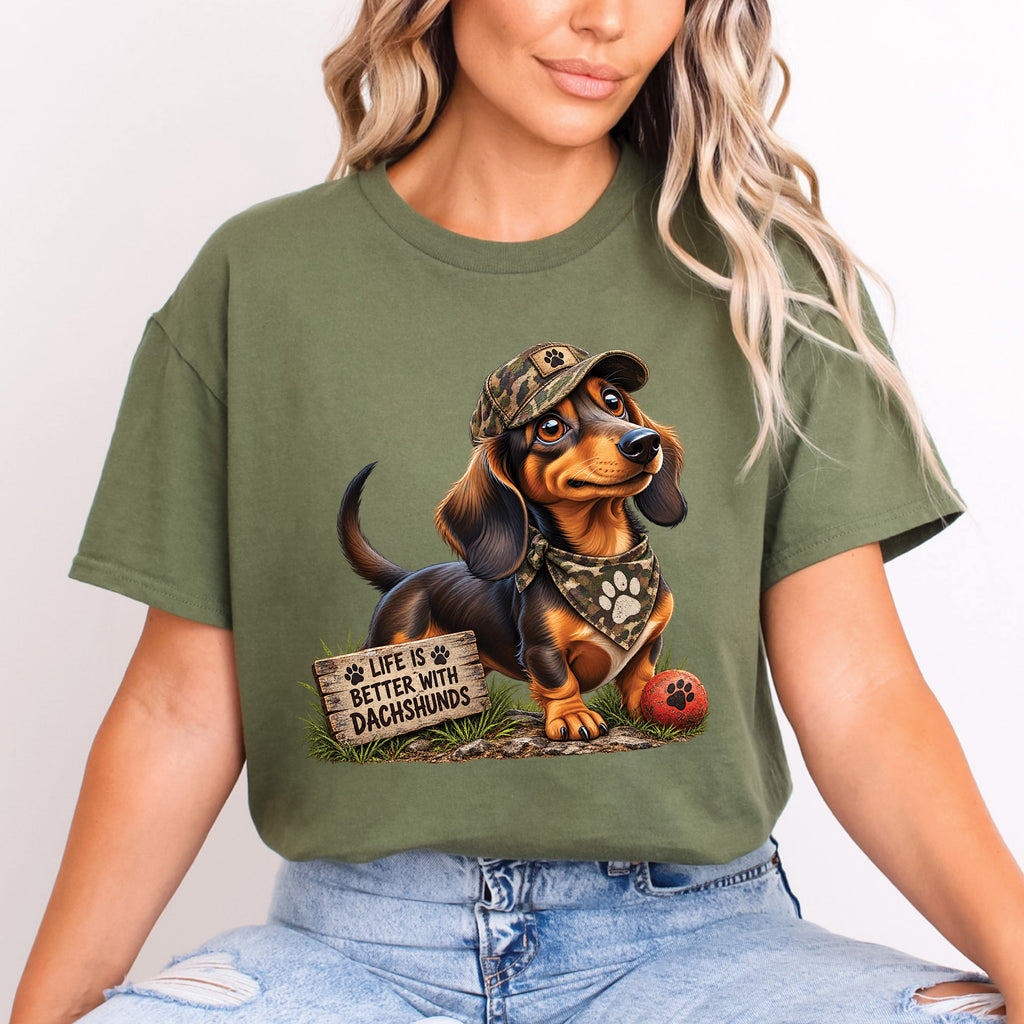 Dachshund Shirt, Life Is Better With Dachshunds Tee, Wiener Dog Lover Gift, Doxie Mom Shirt, Sausage Dog T Shirt, Dog Lover Gift
