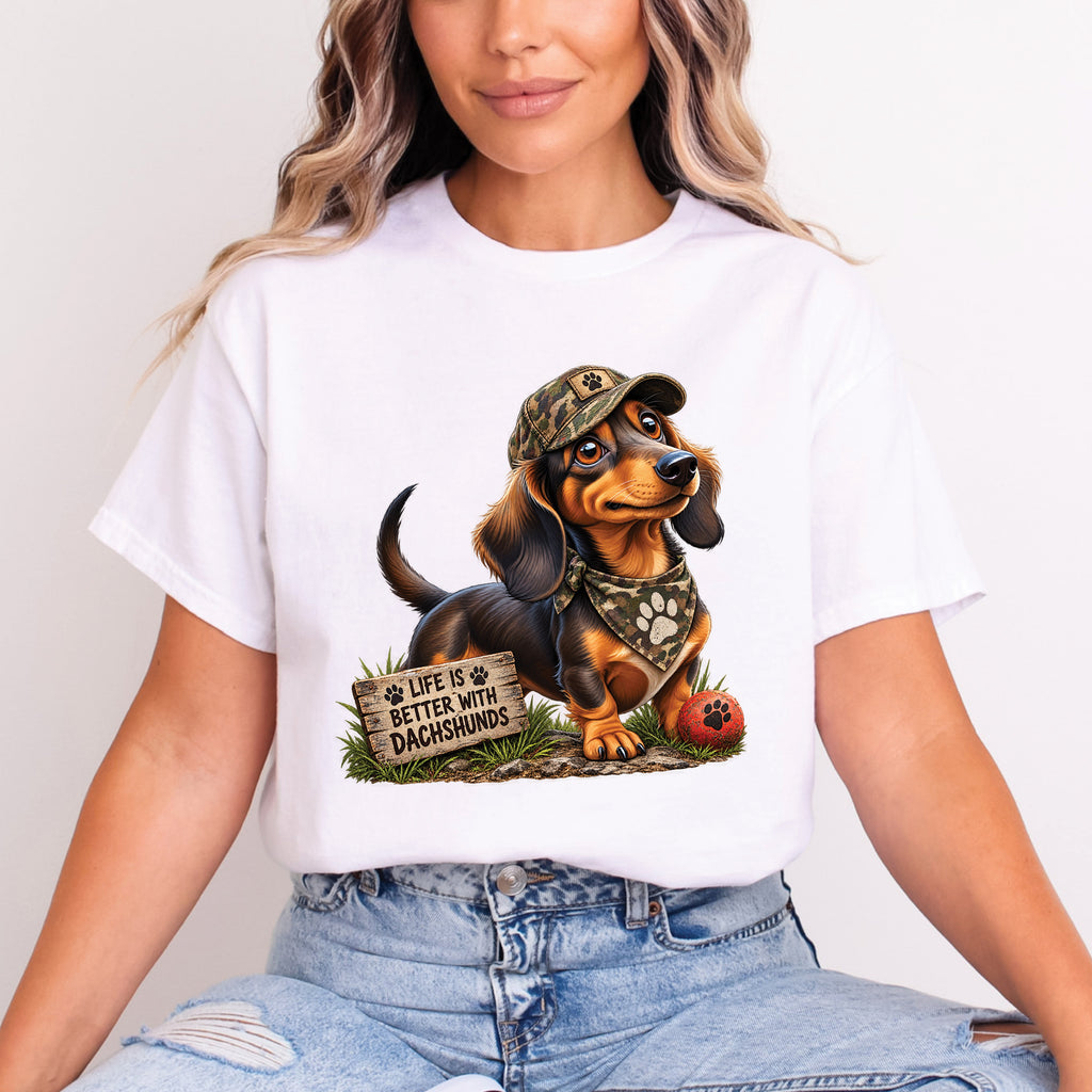 Dachshund Shirt, Life Is Better With Dachshunds Tee, Wiener Dog Lover Gift, Doxie Mom Shirt, Sausage Dog T Shirt, Dog Lover Gift