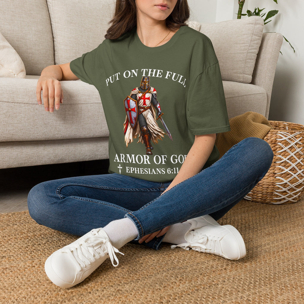 Armor Of God Shirt Ephesians 6:11 Christian Warrior T-Shirt Knight Templar Faith Bible Verse Christian Men's Shirt